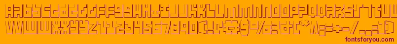 Ufohunter3D Font – Purple Fonts on Orange Background