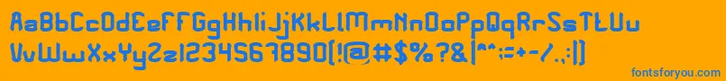 フォントPLEASE FORGIVE ME – オレンジの背景に青い文字