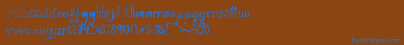 Please Show Me Love Demo Font – Blue Fonts on Brown Background