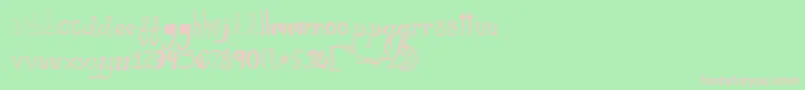 Please Show Me Love Demo-fontti – vaaleanpunaiset fontit vihreällä taustalla