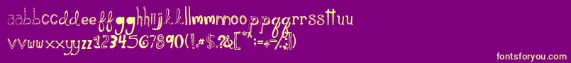 Please Show Me Love Demo Font – Yellow Fonts on Purple Background