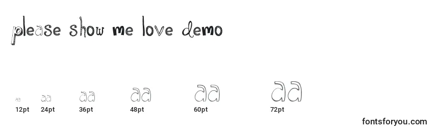 Please Show Me Love Demo Font Sizes