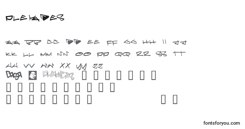 Schriftart Pleiades (137082) – Alphabet, Zahlen, spezielle Symbole