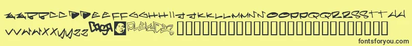 Pleiades Font – Black Fonts on Yellow Background
