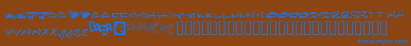 Czcionka Pleiades – niebieskie czcionki na brązowym tle