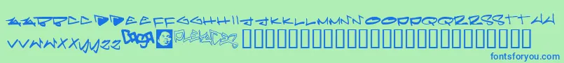 Pleiades Font – Blue Fonts on Green Background