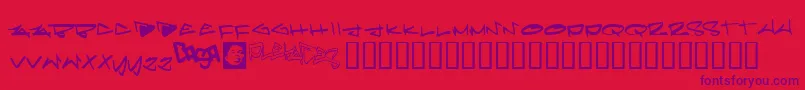Pleiades Font – Purple Fonts on Red Background