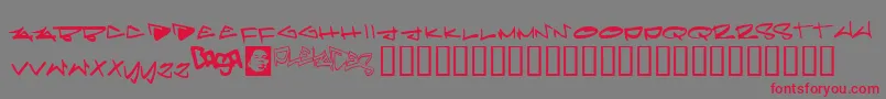Pleiades-Schriftart – Rote Schriften auf grauem Hintergrund