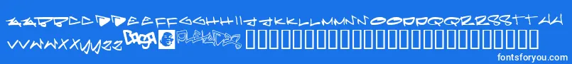 Pleiades Font – White Fonts on Blue Background