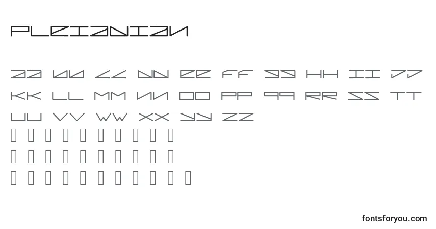 Шрифт Pleiadian (137084) – алфавит, цифры, специальные символы