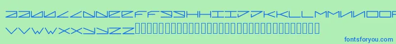 フォントPleiadian – 青い文字は緑の背景です。