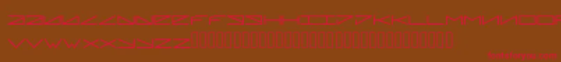 Pleiadian-Schriftart – Rote Schriften auf braunem Hintergrund