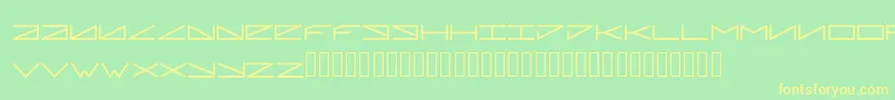 Pleiadian-Schriftart – Gelbe Schriften auf grünem Hintergrund