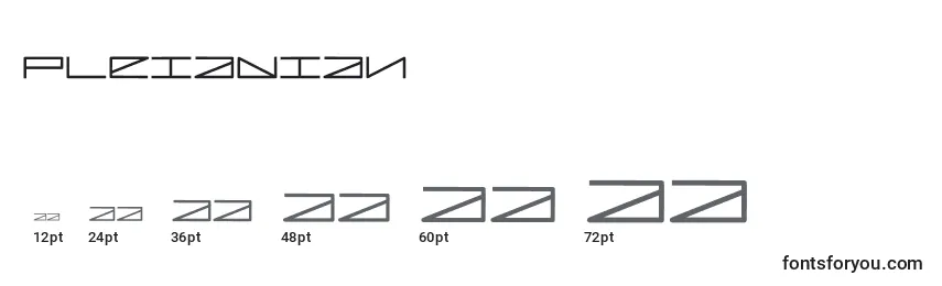 Размеры шрифта Pleiadian (137084)