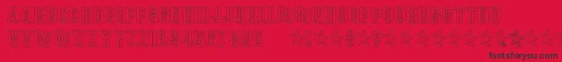 Fonte PLEXB    – fontes pretas em um fundo vermelho
