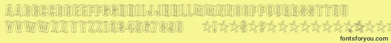 フォントPLEXB    – 黒い文字の黄色い背景