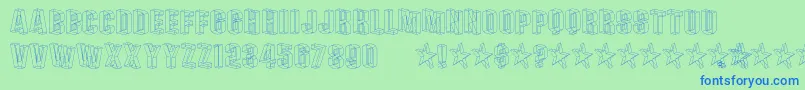 Fonte PLEXB    – fontes azuis em um fundo verde