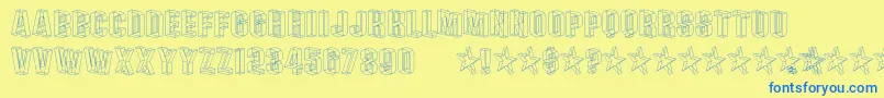 PLEXB    Font – Blue Fonts on Yellow Background