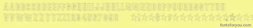フォントPLEXB    – 黄色の背景に灰色の文字