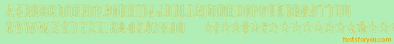 PLEXB    Font – Orange Fonts on Green Background
