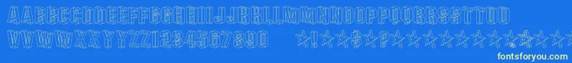 フォントPLEXB    – 黄色の文字、青い背景