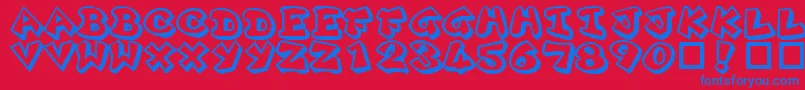 PLOK     Font – Blue Fonts on Red Background