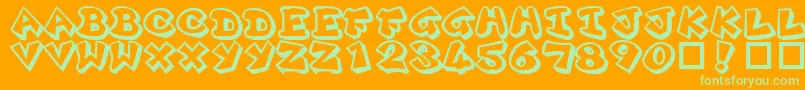 PLOK     Font – Green Fonts on Orange Background
