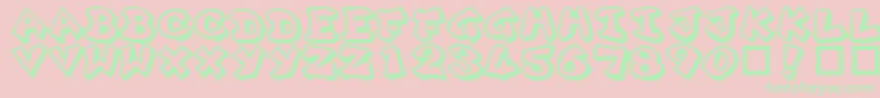 PLOK     Font – Green Fonts on Pink Background