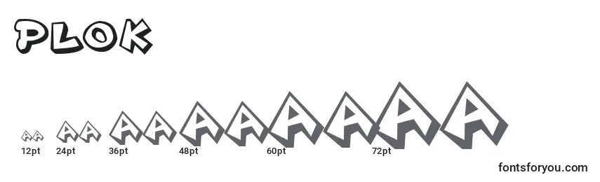 Размеры шрифта PLOK     (137086)