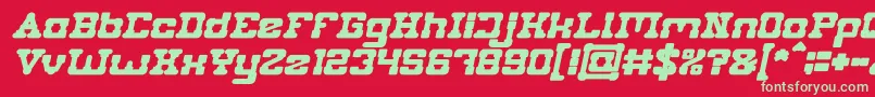 PLUMBING Bold Italic Font – Green Fonts on Red Background