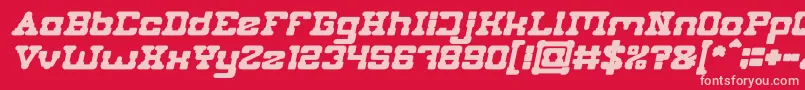 PLUMBING Bold Italic Font – Pink Fonts on Red Background