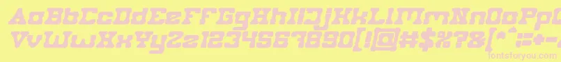PLUMBING Bold Italic Font – Pink Fonts on Yellow Background