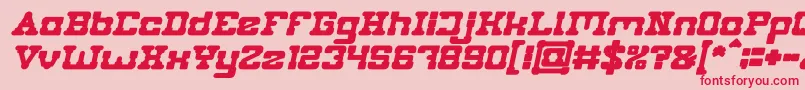 PLUMBING Bold Italic-fontti – punaiset fontit vaaleanpunaisella taustalla