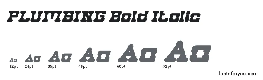 PLUMBING Bold Italic-fontin koot