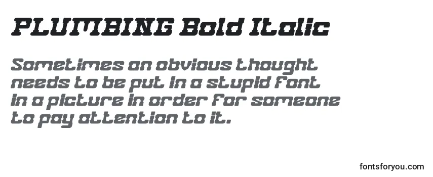 PLUMBING Bold Italic Font