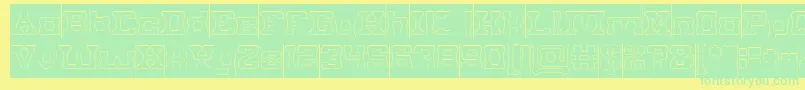 PLUMBING Hollow inverse Font – Green Fonts on Yellow Background