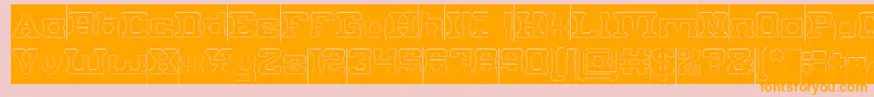 PLUMBING Hollow inverse Font – Orange Fonts on Pink Background