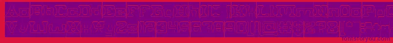 PLUMBING Hollow inverse Font – Purple Fonts on Red Background