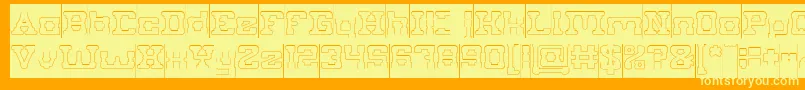 PLUMBING Hollow inverse Font – Yellow Fonts on Orange Background