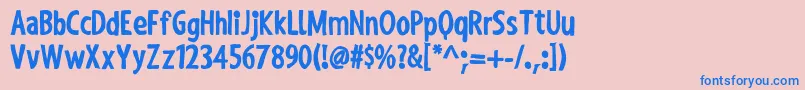 ShakyHandSomeComicBold Font – Blue Fonts on Pink Background