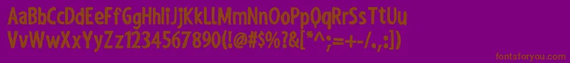 ShakyHandSomeComicBold Font – Brown Fonts on Purple Background