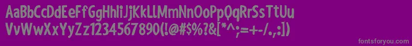 ShakyHandSomeComicBold-Schriftart – Graue Schriften auf violettem Hintergrund