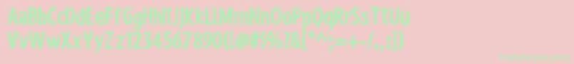 ShakyHandSomeComicBold Font – Green Fonts on Pink Background