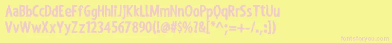 ShakyHandSomeComicBold Font – Pink Fonts on Yellow Background