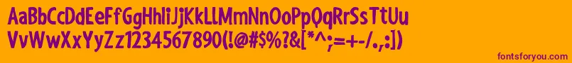 ShakyHandSomeComicBold Font – Purple Fonts on Orange Background