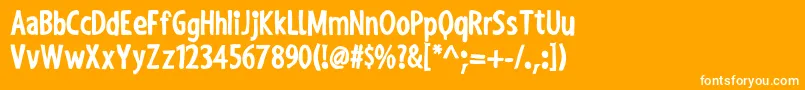 ShakyHandSomeComicBold Font – White Fonts on Orange Background