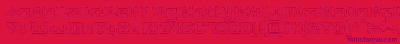 PLUMBING Hollow Font – Purple Fonts on Red Background