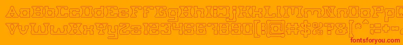 PLUMBING Hollow-Schriftart – Rote Schriften auf orangefarbenem Hintergrund