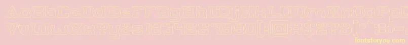 PLUMBING Hollow Font – Yellow Fonts on Pink Background