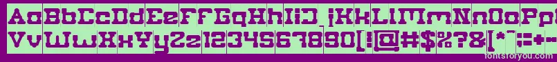 PLUMBING Inverse Font – Green Fonts on Purple Background